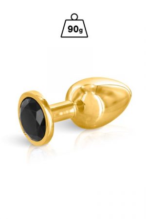 gold metal  black swarovski  anal plug  90g large